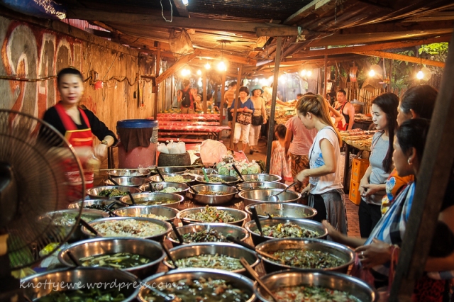 Night food market in Luang Prabang.